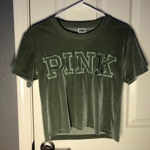 PINK VELVET T SHIRT